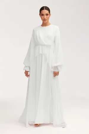 Aara Chiffon Maxi Dress - White