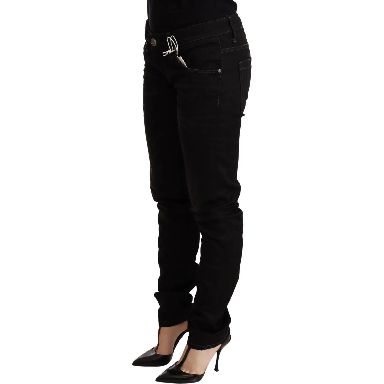 Acht Sleek Black Wash Skinny Jeans