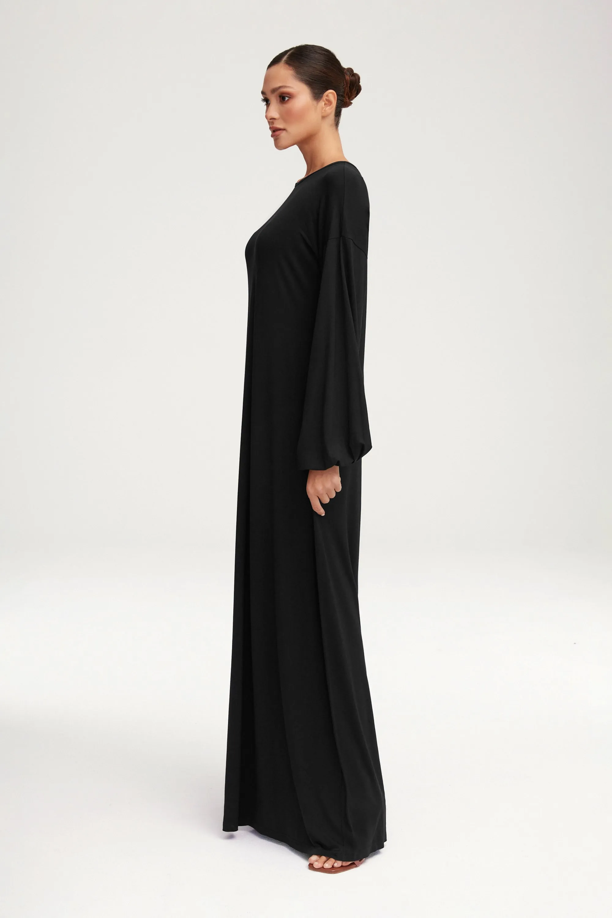 Afiyah Jersey Maxi Dress - Black