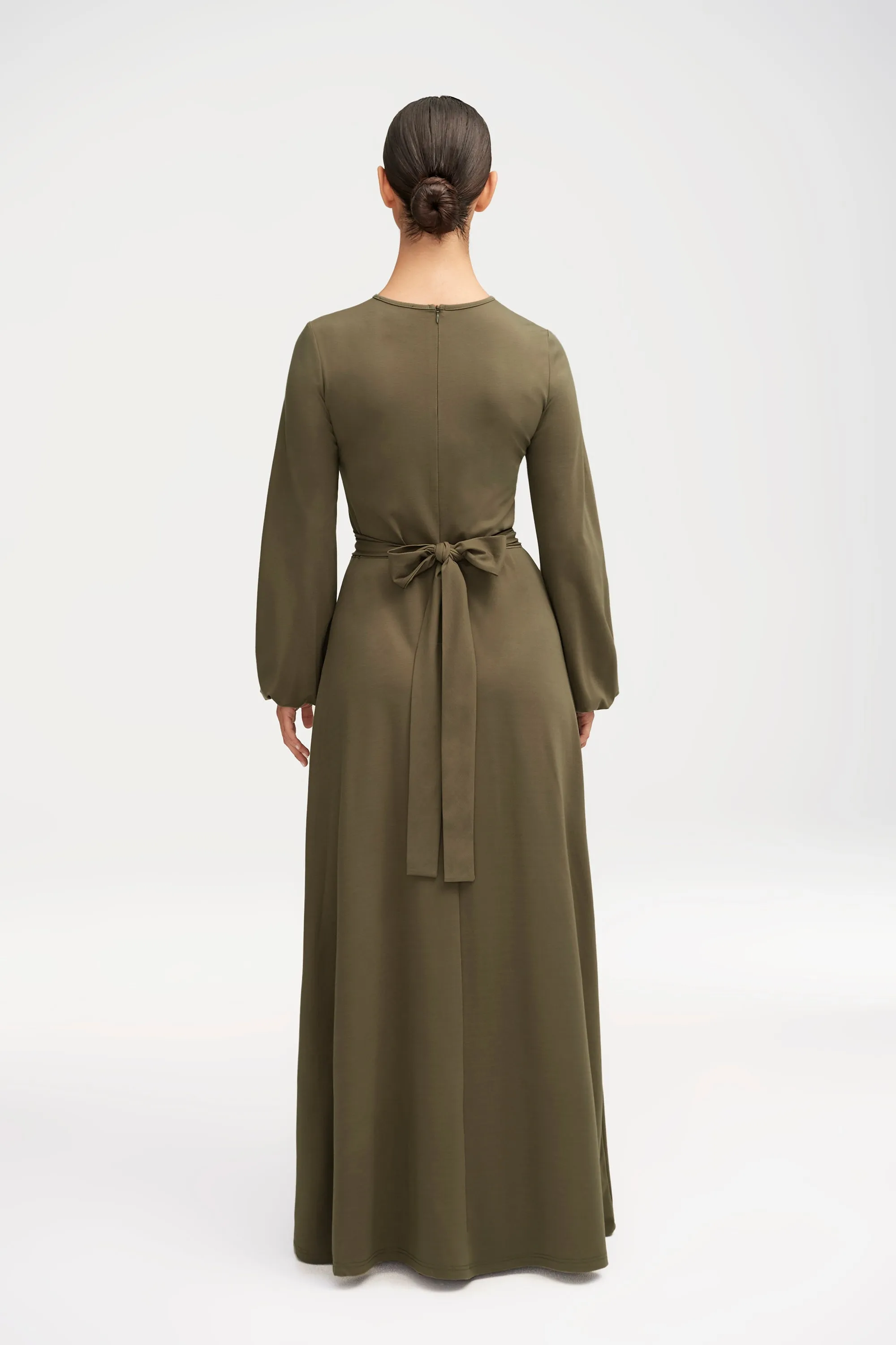 Alice Jersey Tie Waist Maxi Dress - Sage