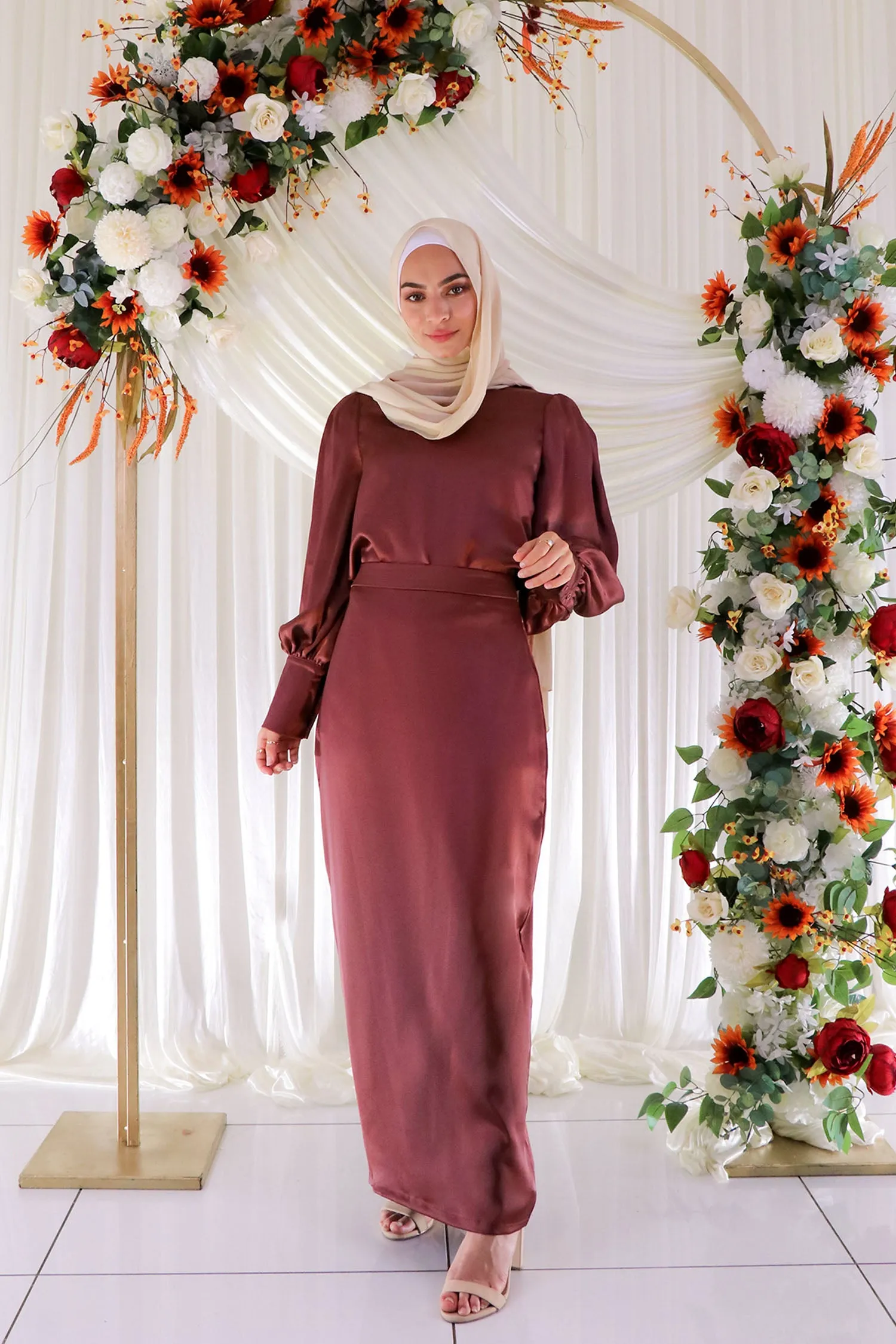 Aliya Satin Top- Rusty Pink