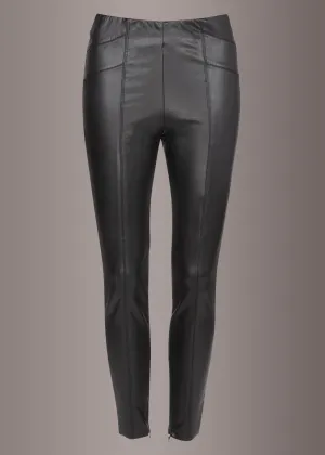 Black Faux Leather Leggings Skinny Fit Pants