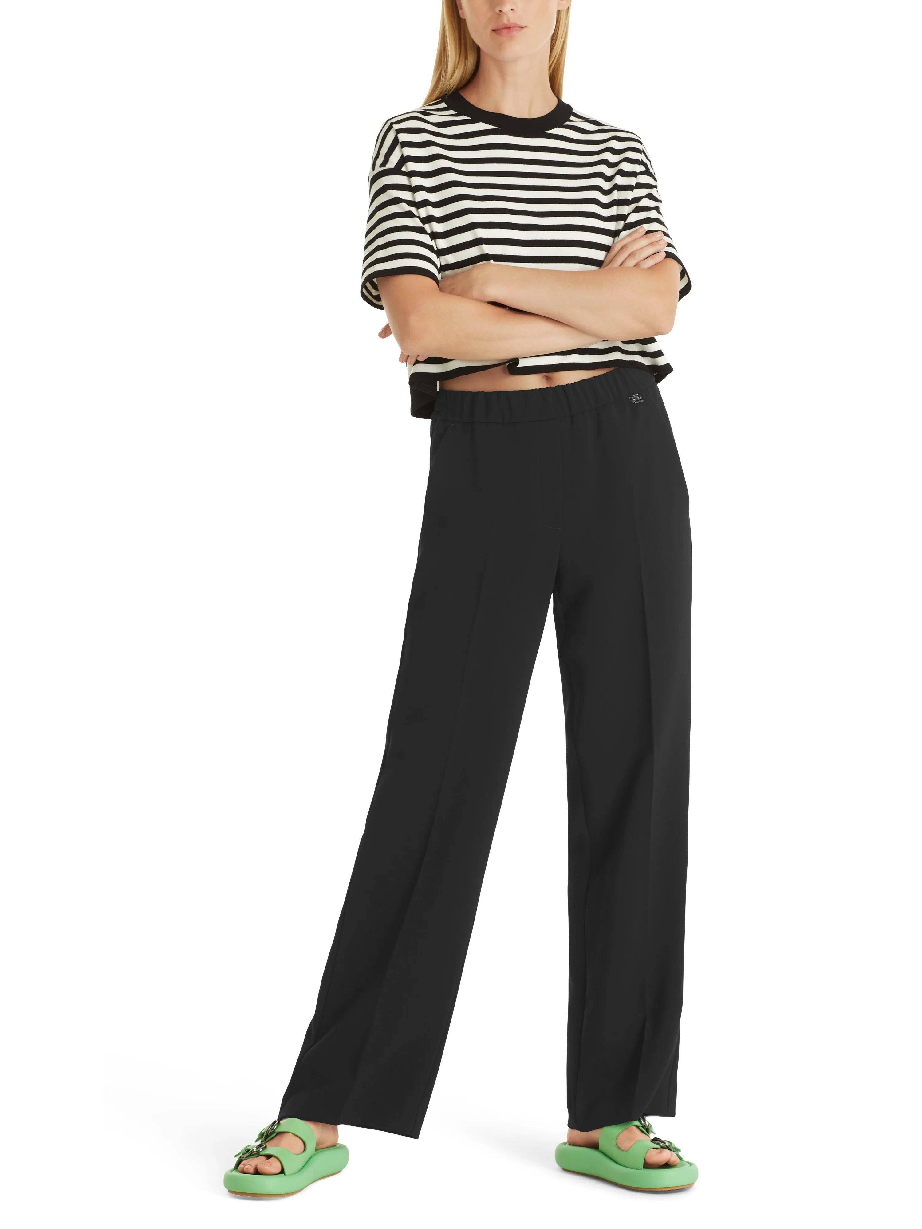 Black Wide Fit Washington Pants