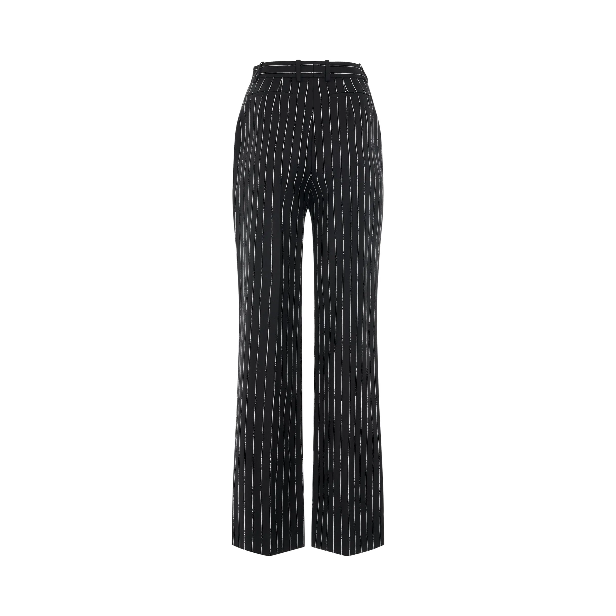 Certified Broken Stripe Wool Pants in Black