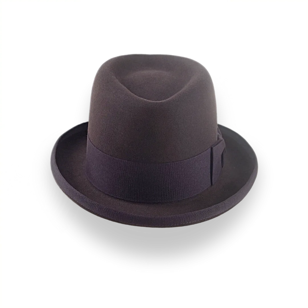 Chocolate Brown Homburg Hat with Teardrop Crown | The Marathon