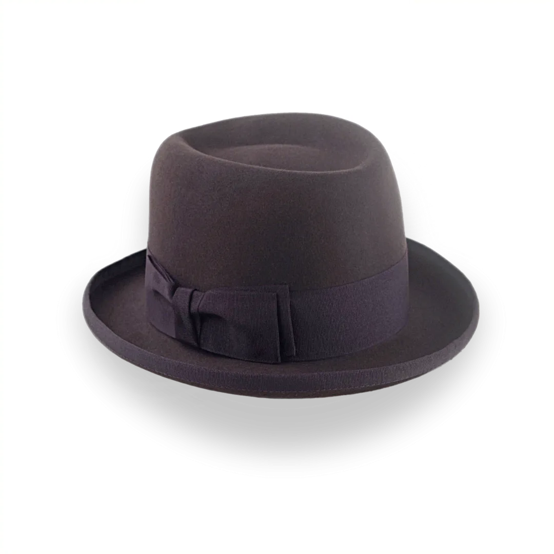 Chocolate Brown Homburg Hat with Teardrop Crown | The Marathon