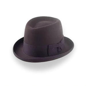 Chocolate Brown Homburg Hat with Teardrop Crown | The Marathon