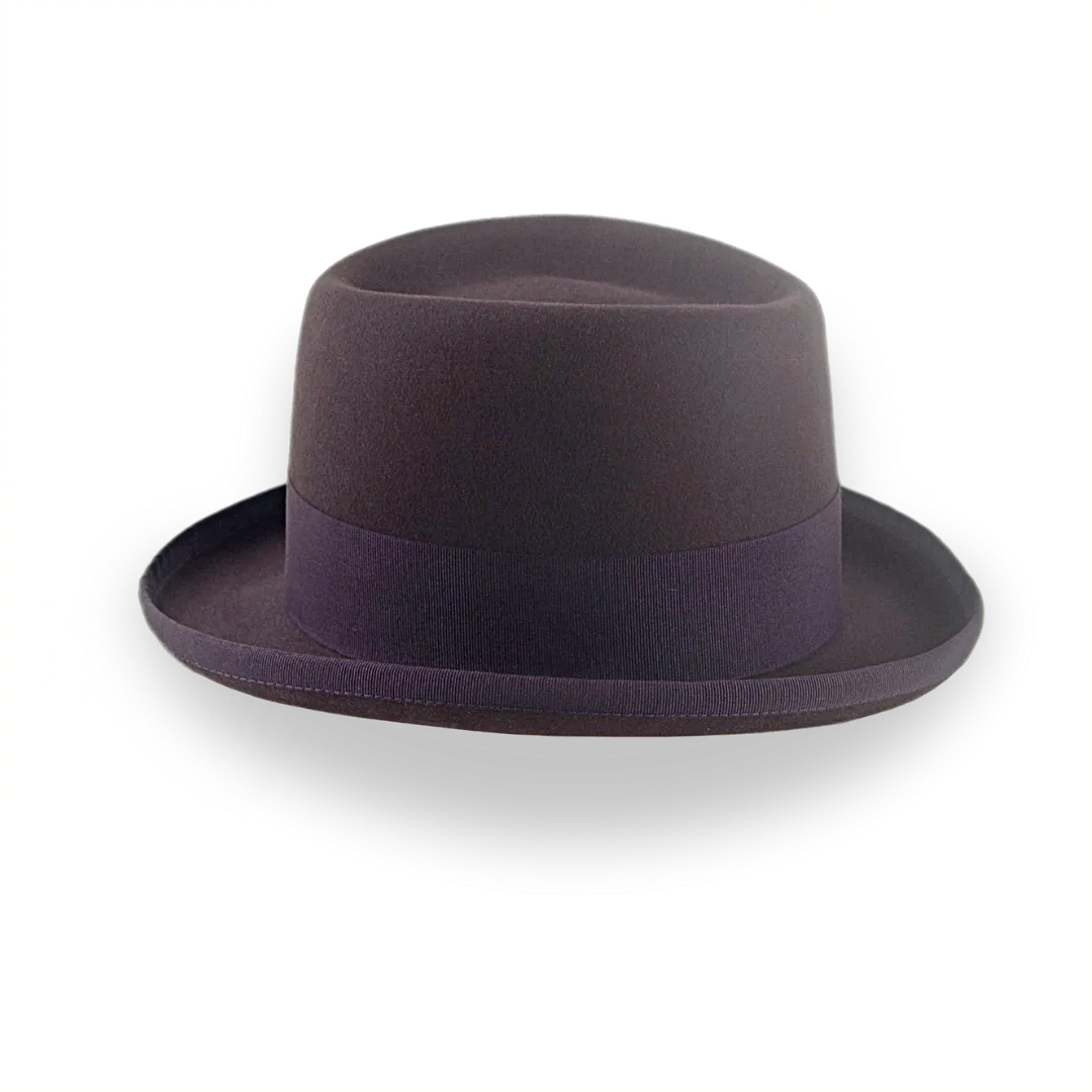 Chocolate Brown Homburg Hat with Teardrop Crown | The Marathon