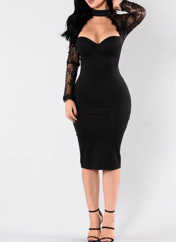 Choker Pencil women Dress