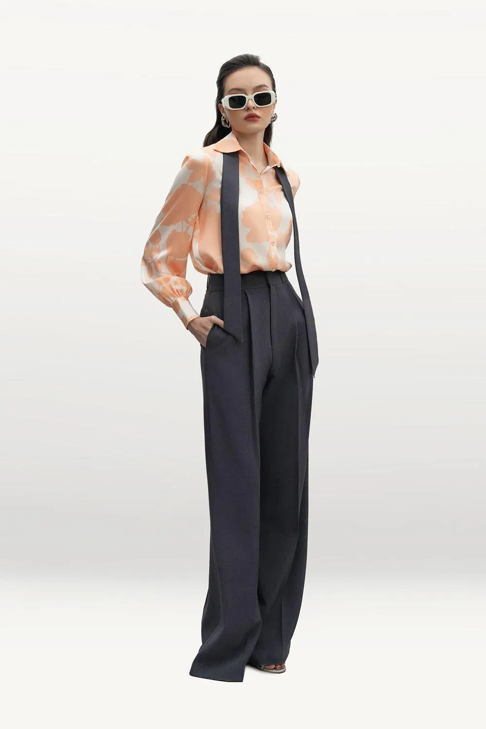 Clementine Straight Wide Leg Velvet Floor Length Pants