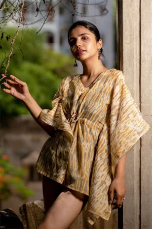 Creative Bee 'MORJIM' Natural Dyed Marigold Shibori Kaftan