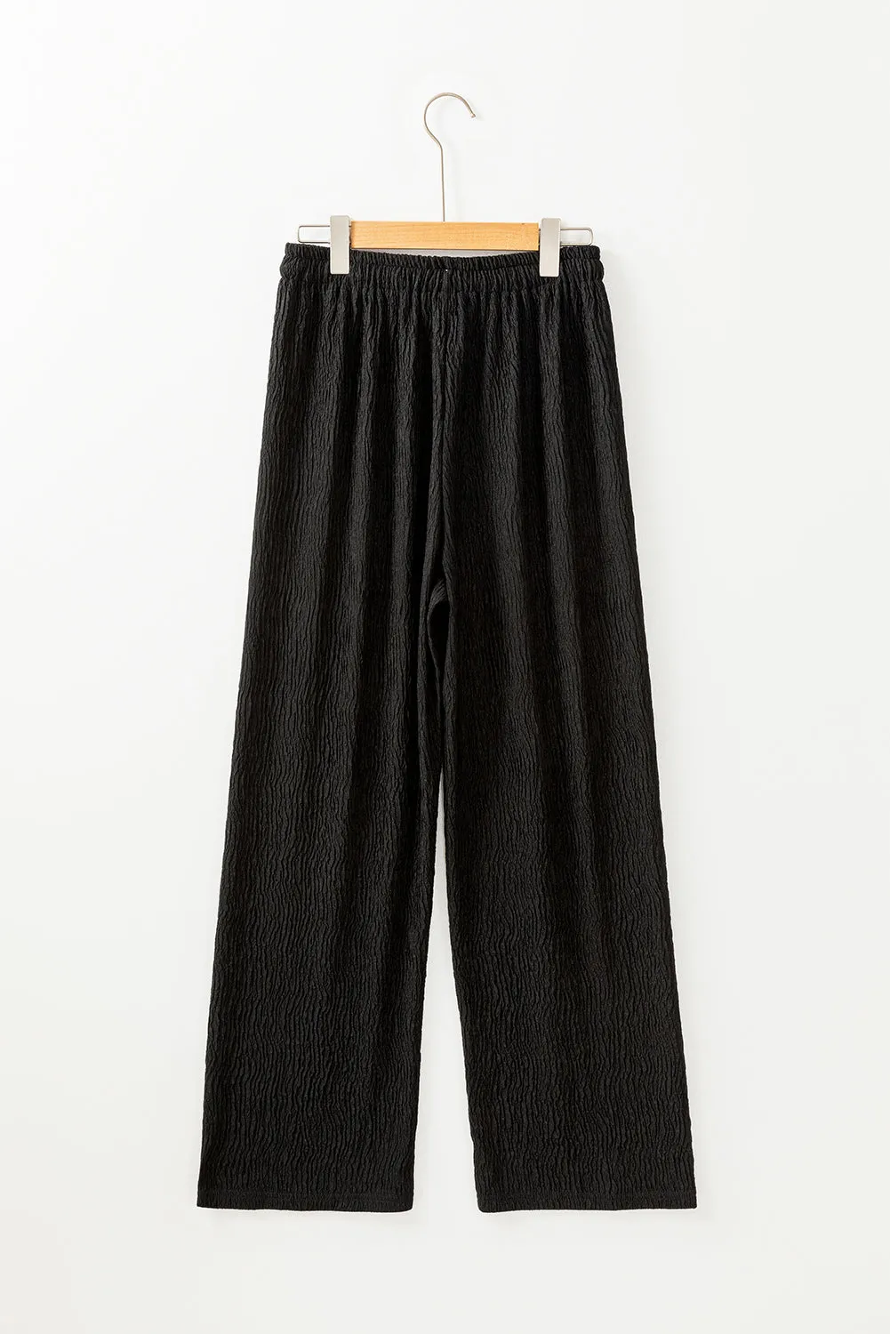 Crinkle Texture Drawstring Pants