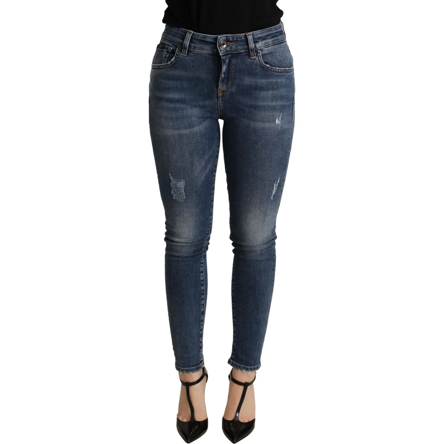 Dolce & Gabbana Elegant Mid Waist Skinny Blue Jeans