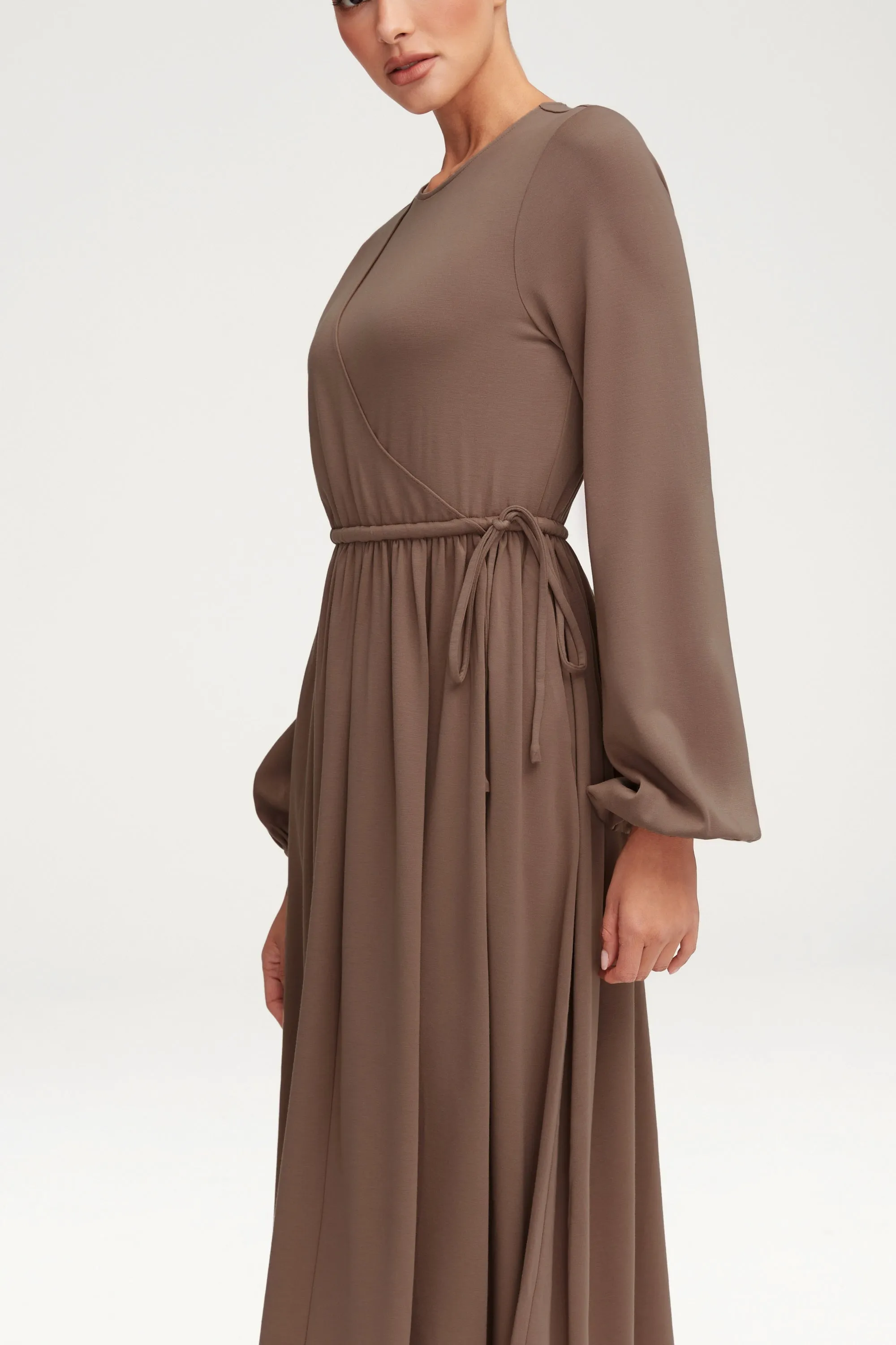 Emma Jersey Elastic Waist Maxi Dress - Taupe