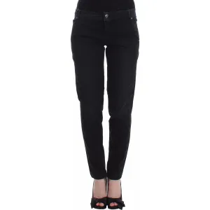 Ermanno Scervino Sleek Black Slim Leg Designer Jeans