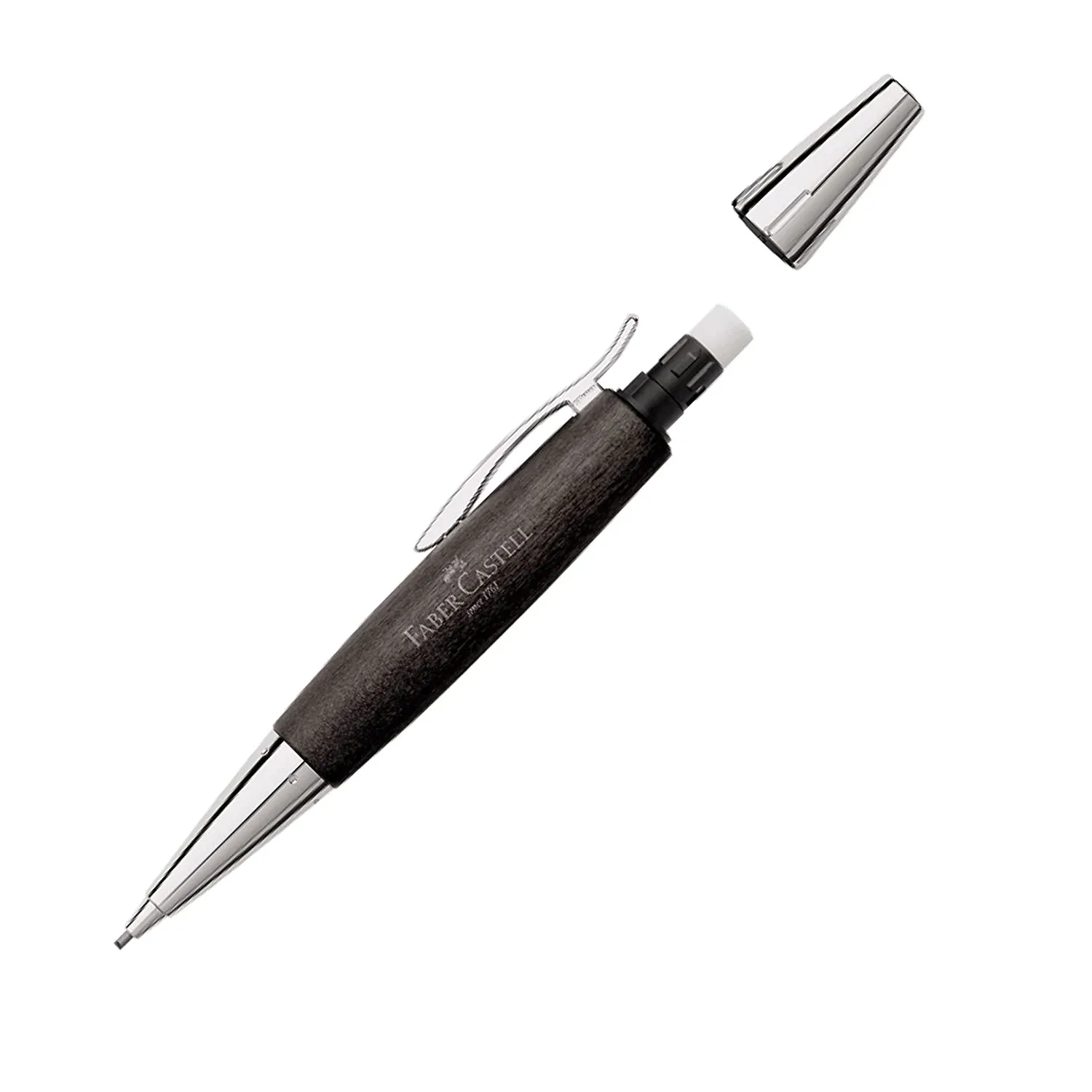 FABER-CASTELL PROP PENCIL WOOD CHROME BLACK