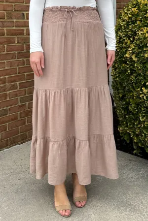 Faye Maxi Skirt in Taupe