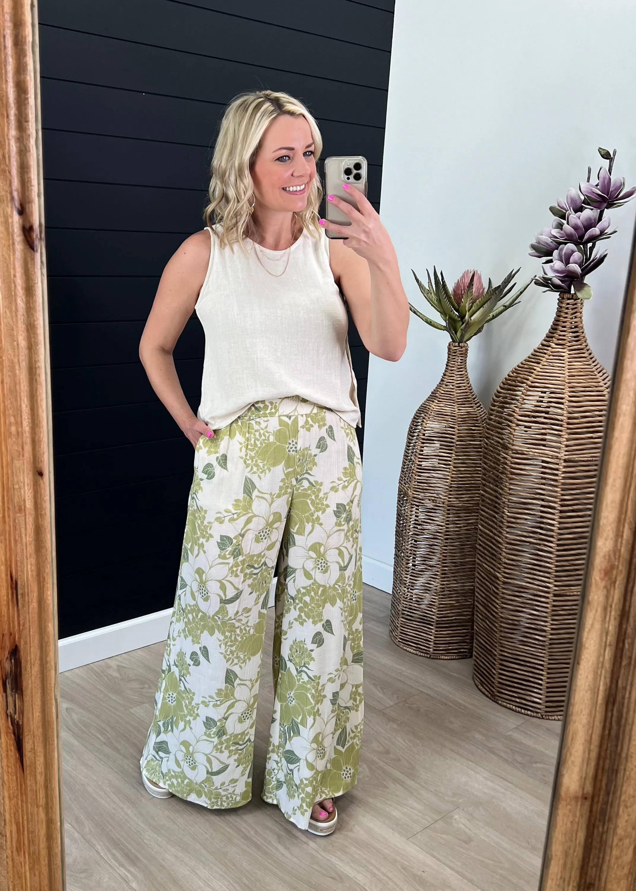 FINAL SALE - Farrah Wide Leg Smocked Pants