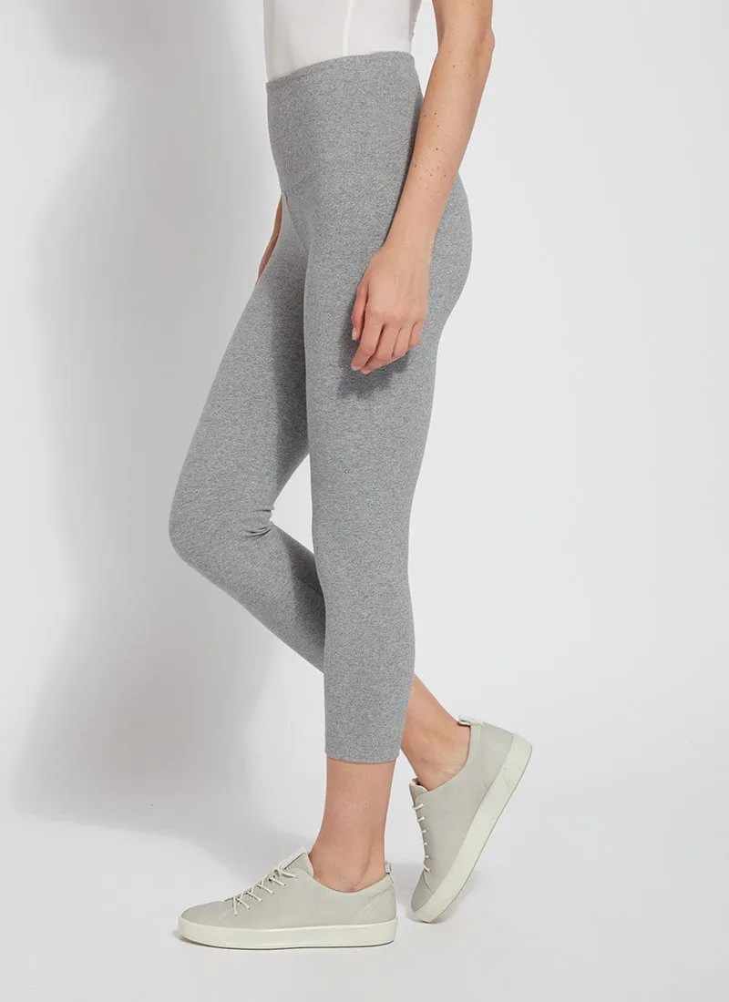 Flattering Cotton Crop Legging, Grey Melange