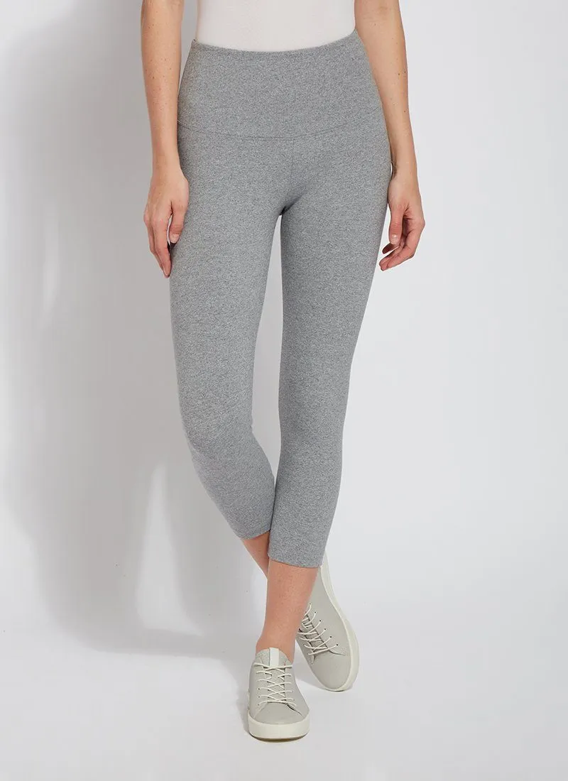 Flattering Cotton Crop Legging, Grey Melange