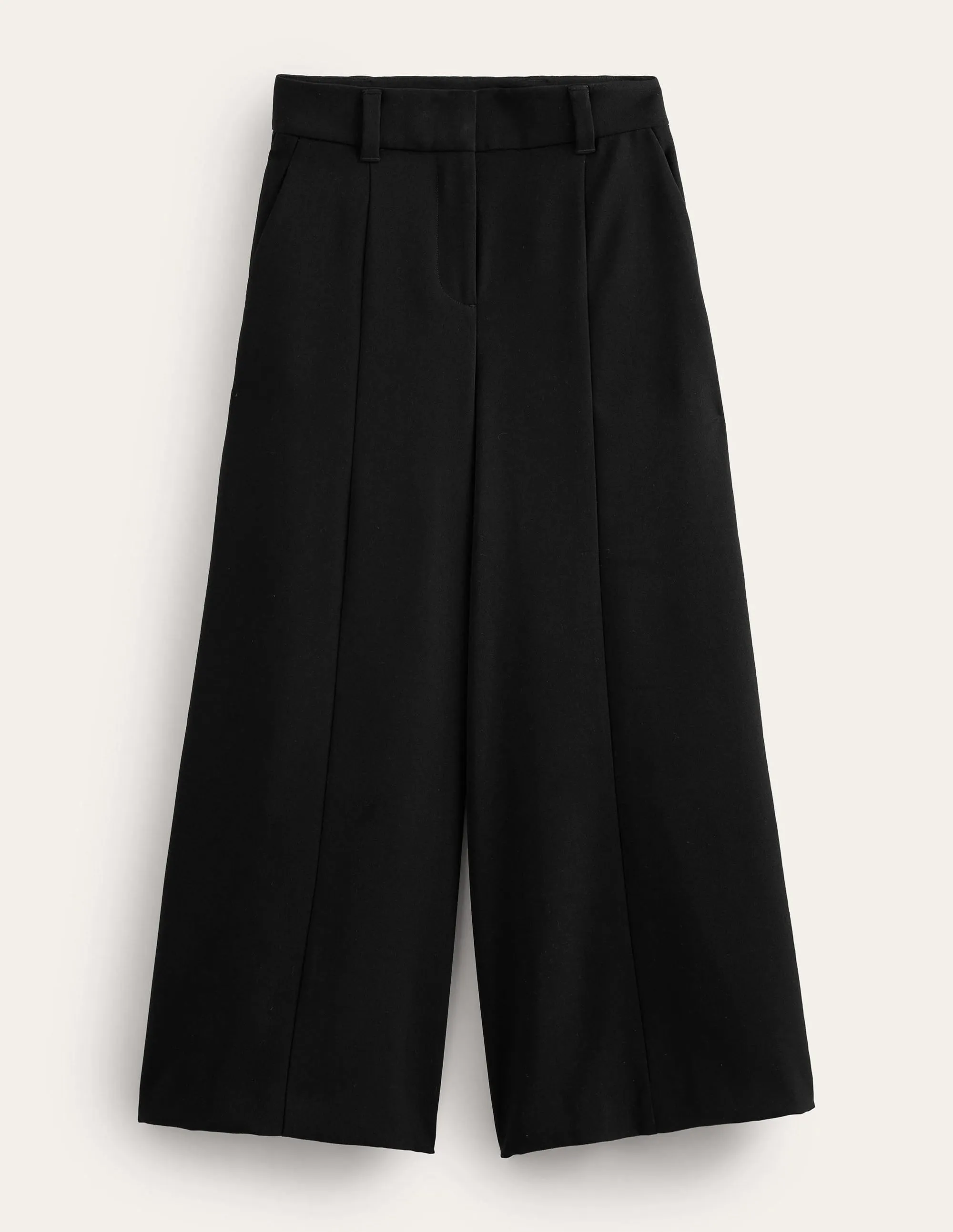 Fluid Wide Leg Culottes-Black