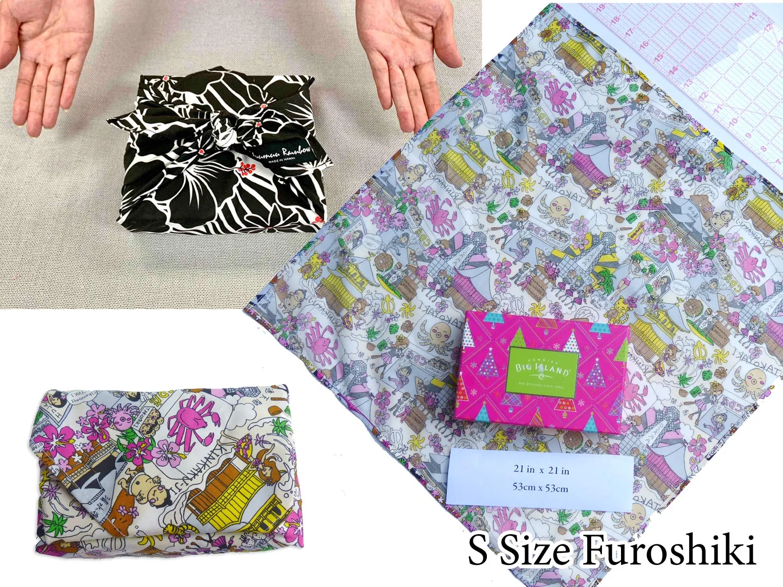 Fun Japanese Print Gift Wrap Furoshiki | Eco Wrapping Cloth Small