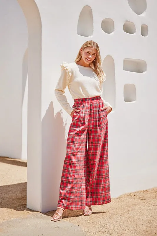 Holiday Perfection Red Plaid Pants