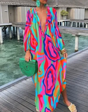 Hot Colors Maxi Dress - OS