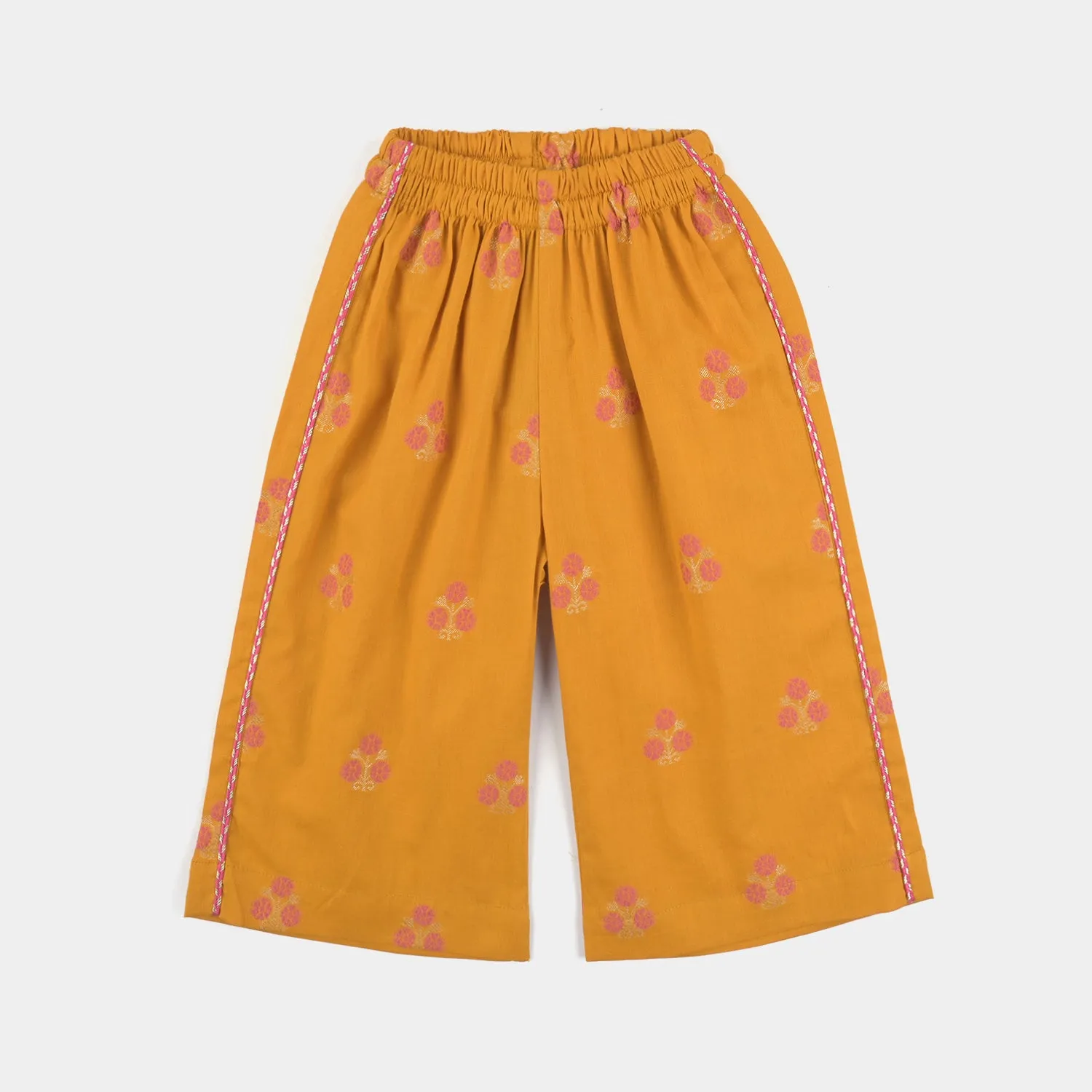 Infant Girls Jacquard 2 Pcs Little Bahaar-Mustard