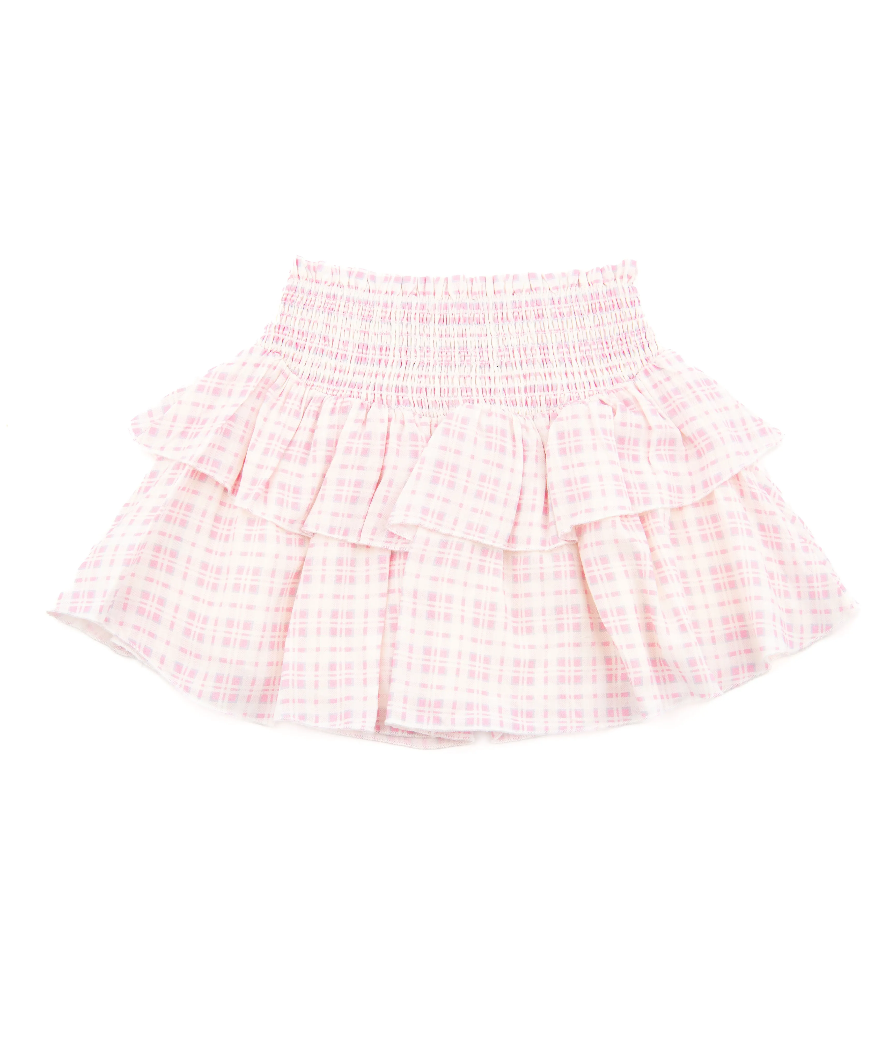 Katie J NYC Girls Baby Pink/Blue Plaid Brooke Skirt