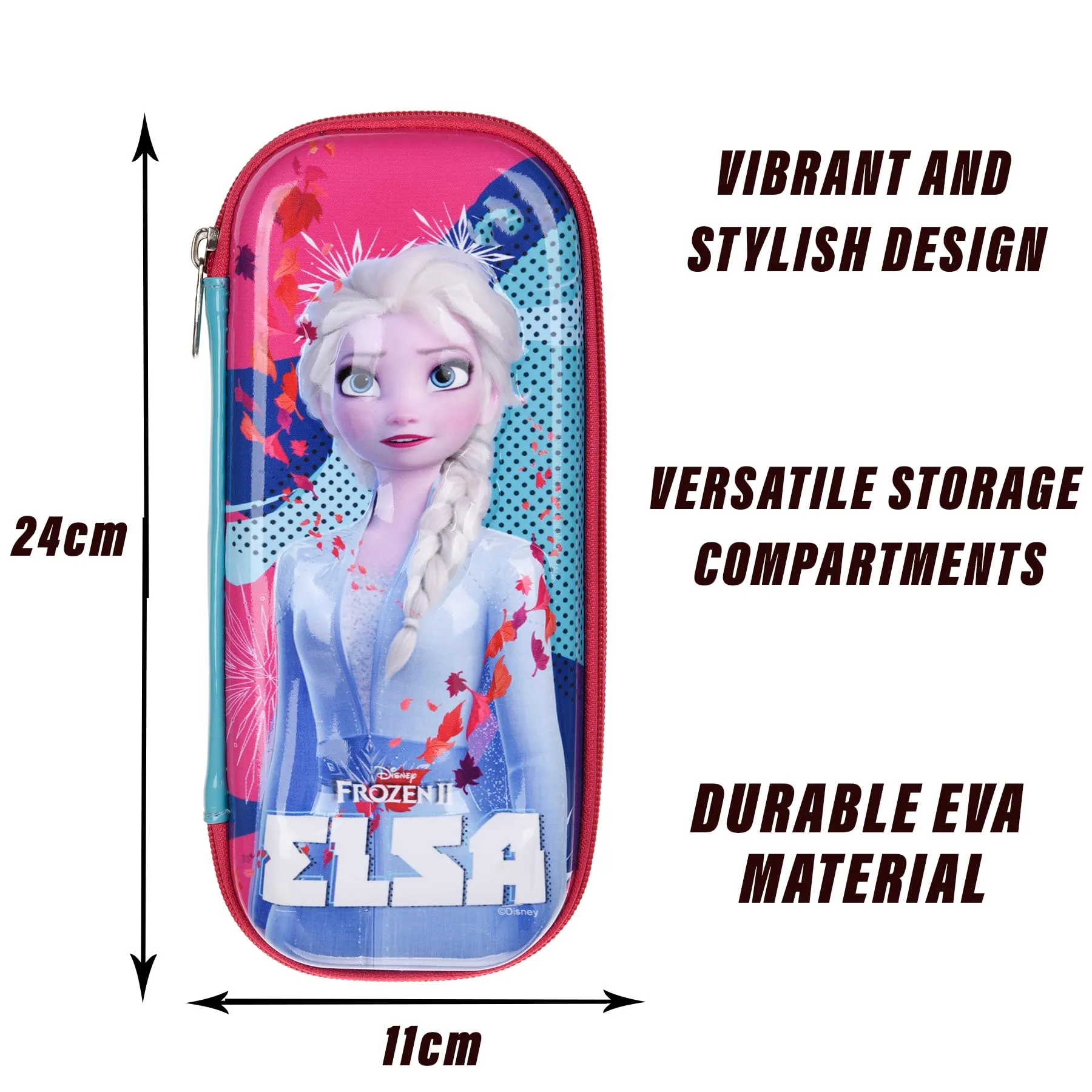 Kuber Industries Disney Frozen-II Pencil Pouch | School Pencil Case for Kids | Pen-Pencil Box for Kids | Geometry Box | Compass Box | School Stationery Supplies | Pack of 3 | Blue