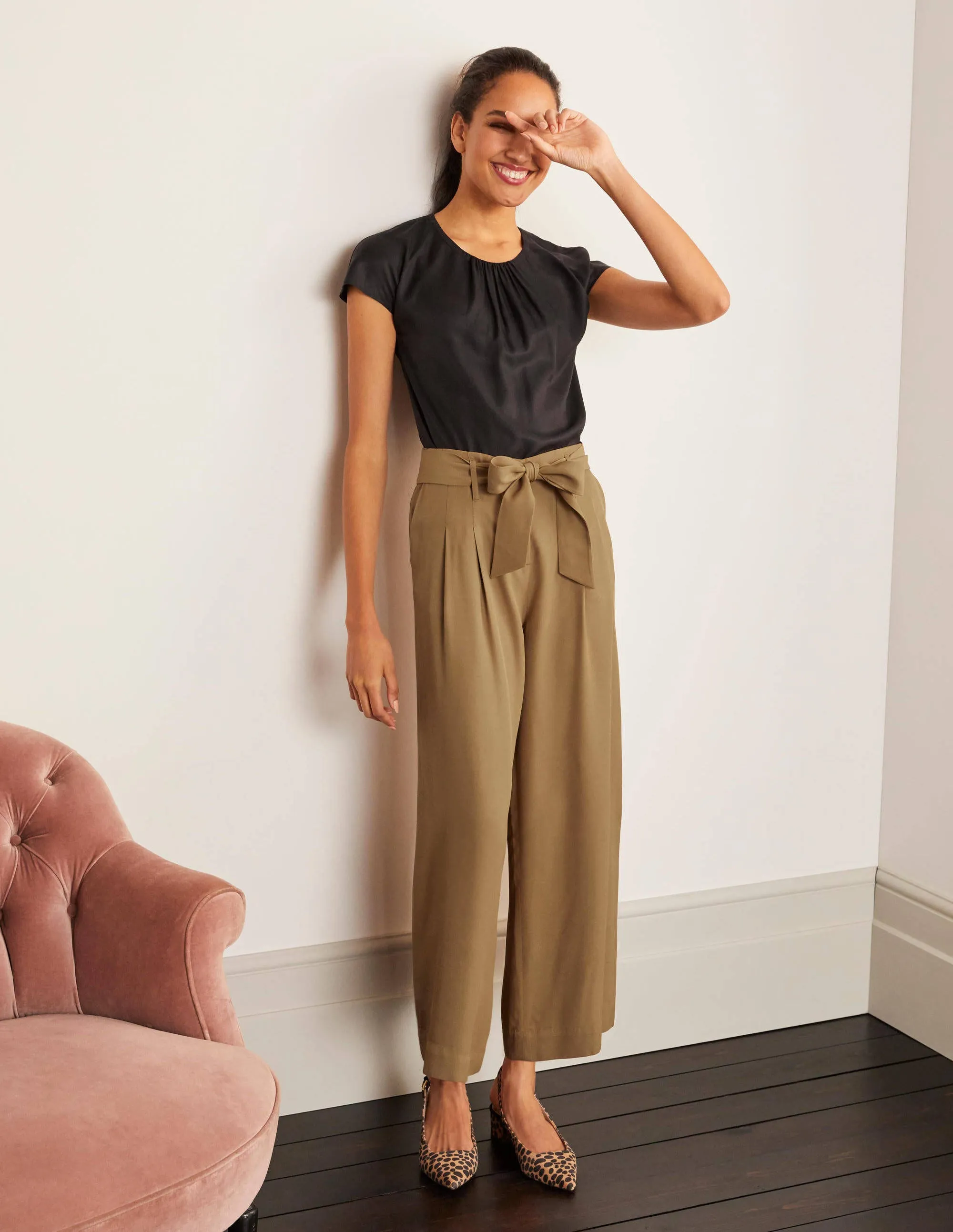 Melville Tie Waist Culottes-Camel