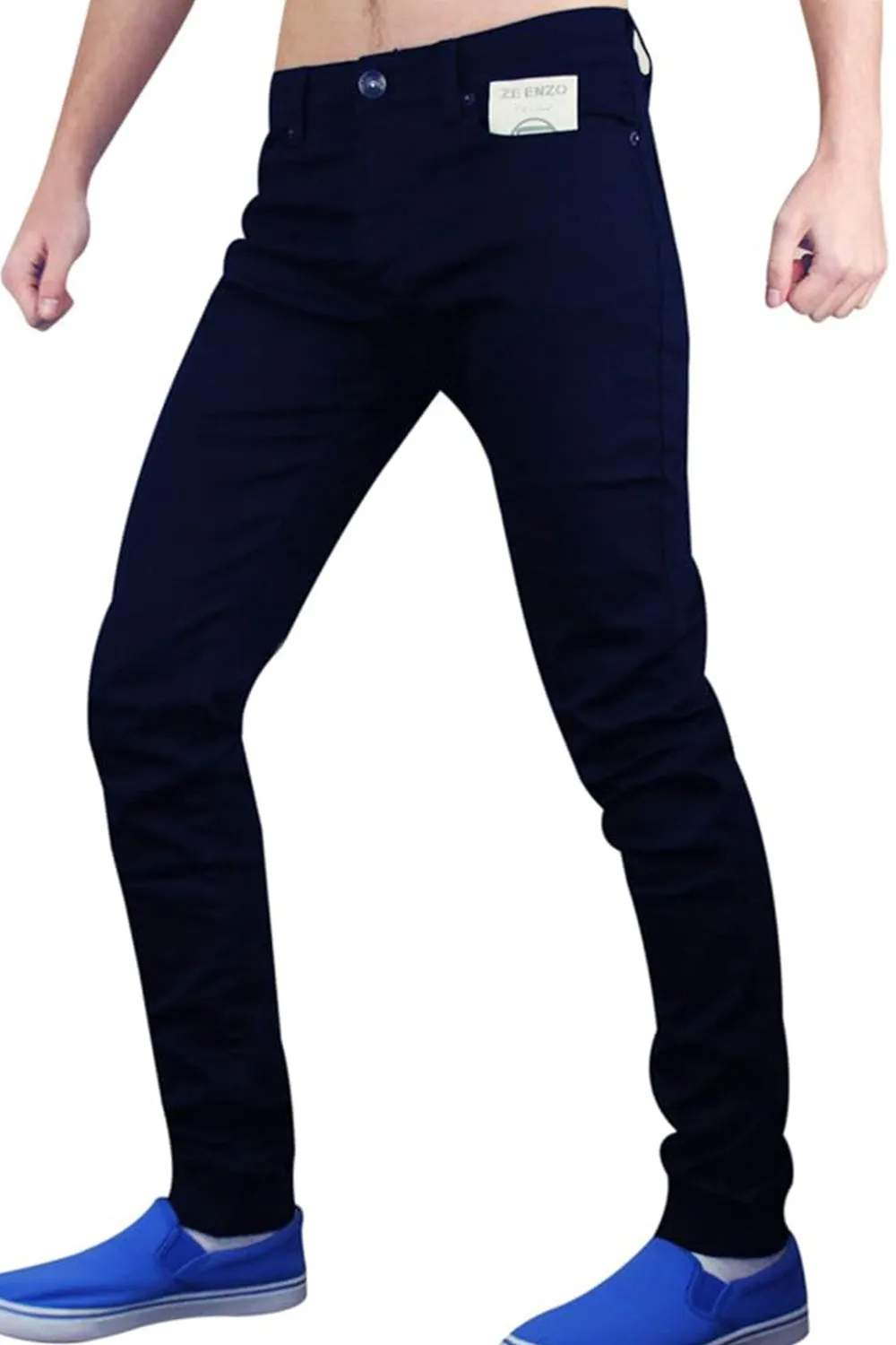 Mens Designer Skinny Slim Fit Stretch Chino Jeans