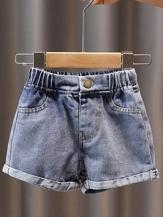 Move My Way Elastic Waist Denim Shorts