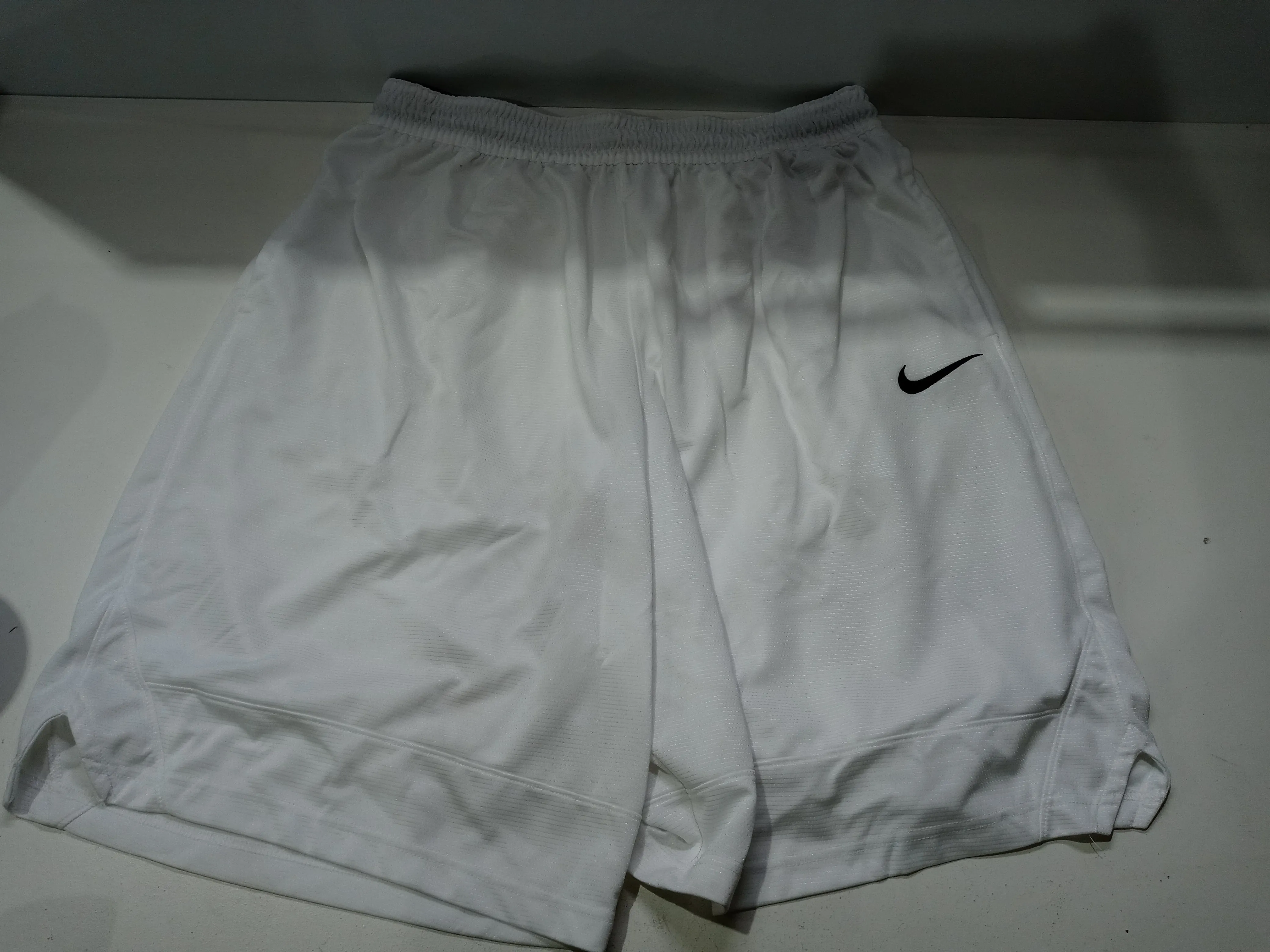 Nike Dri-FIT Icon, Men's Basketball Shorts, Athletic Shorts with Side Pockets, White/White/Black, 2XL