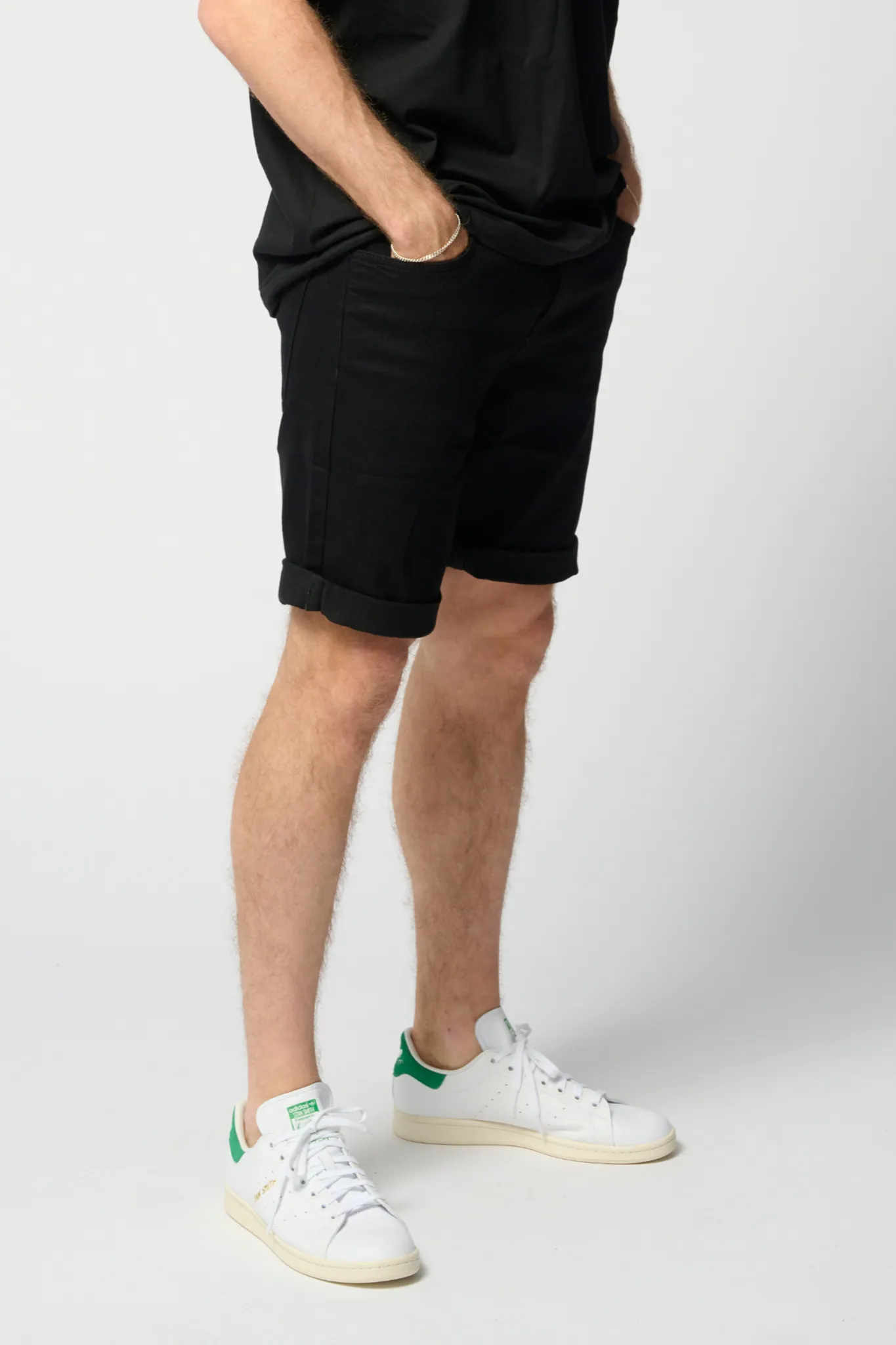 Performance Denim Shorts - Jet Black