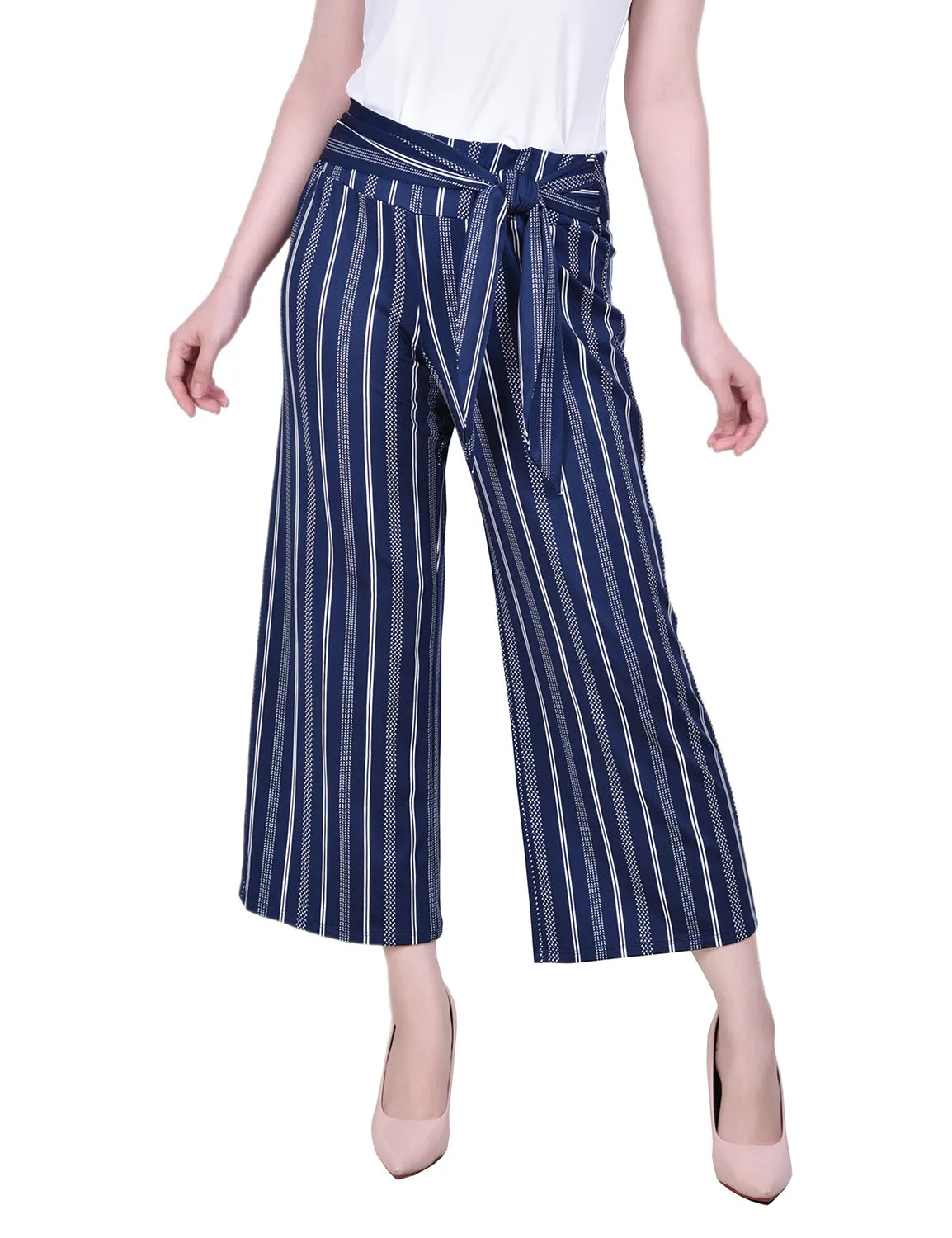 Petite Cropped Pull On with Sash Pant