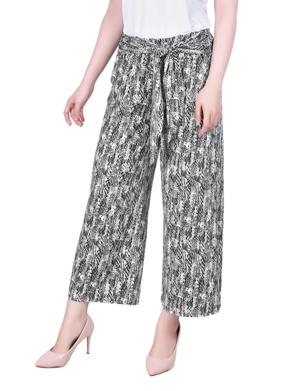 Petite Cropped Pull On with Sash Pant