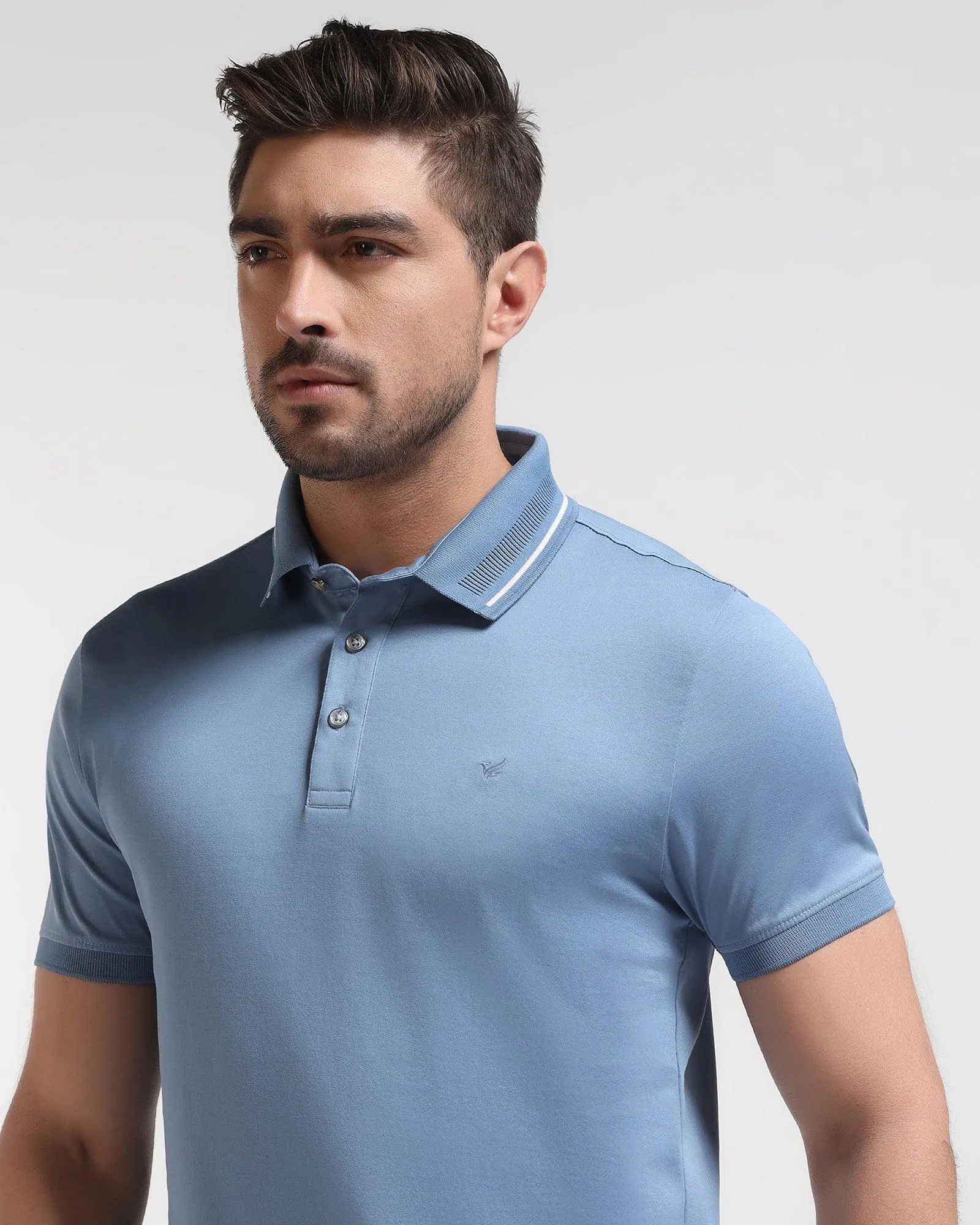 Polo Air Blue Solid T-Shirt - Peter