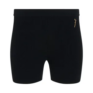 Pralu Charm Logo Knit Short in Black