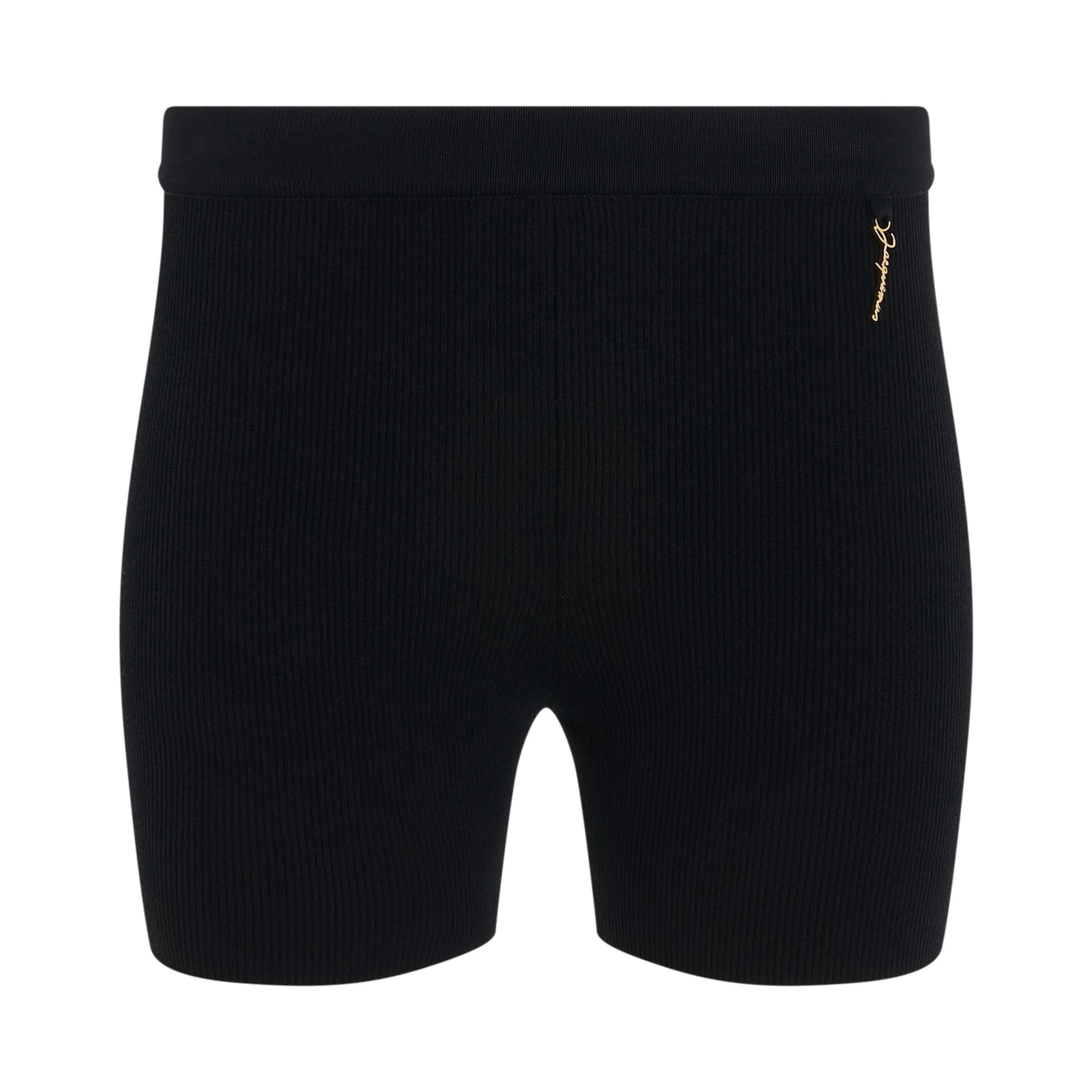 Pralu Charm Logo Knit Short in Black