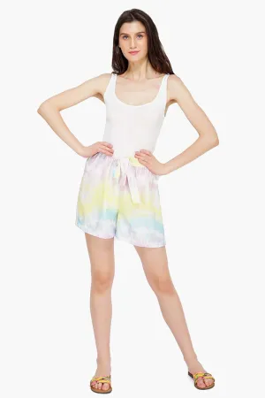 Rainbow Tie Dye Flowy Shorts