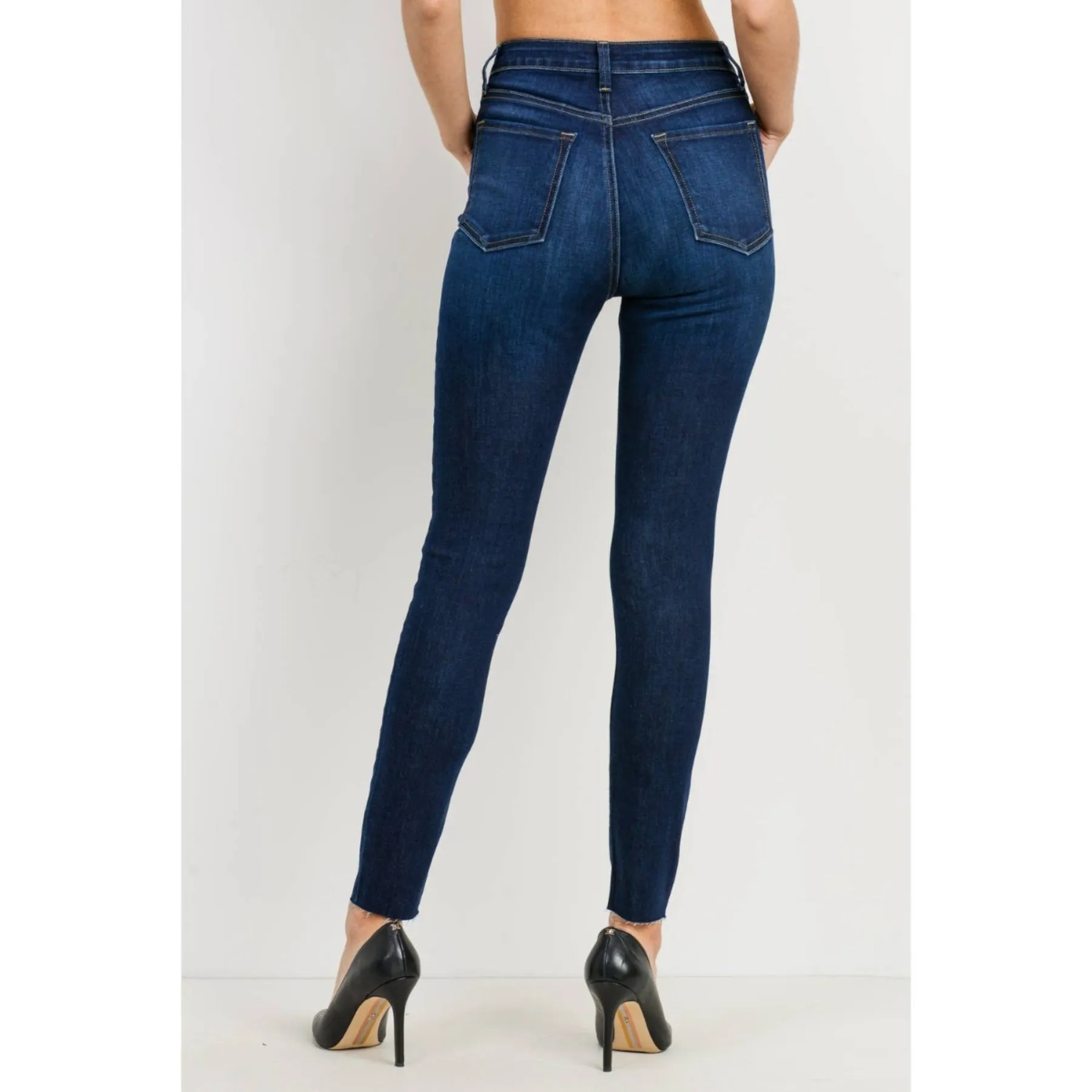 Scissor Cut Skinny Dark Denim Jean