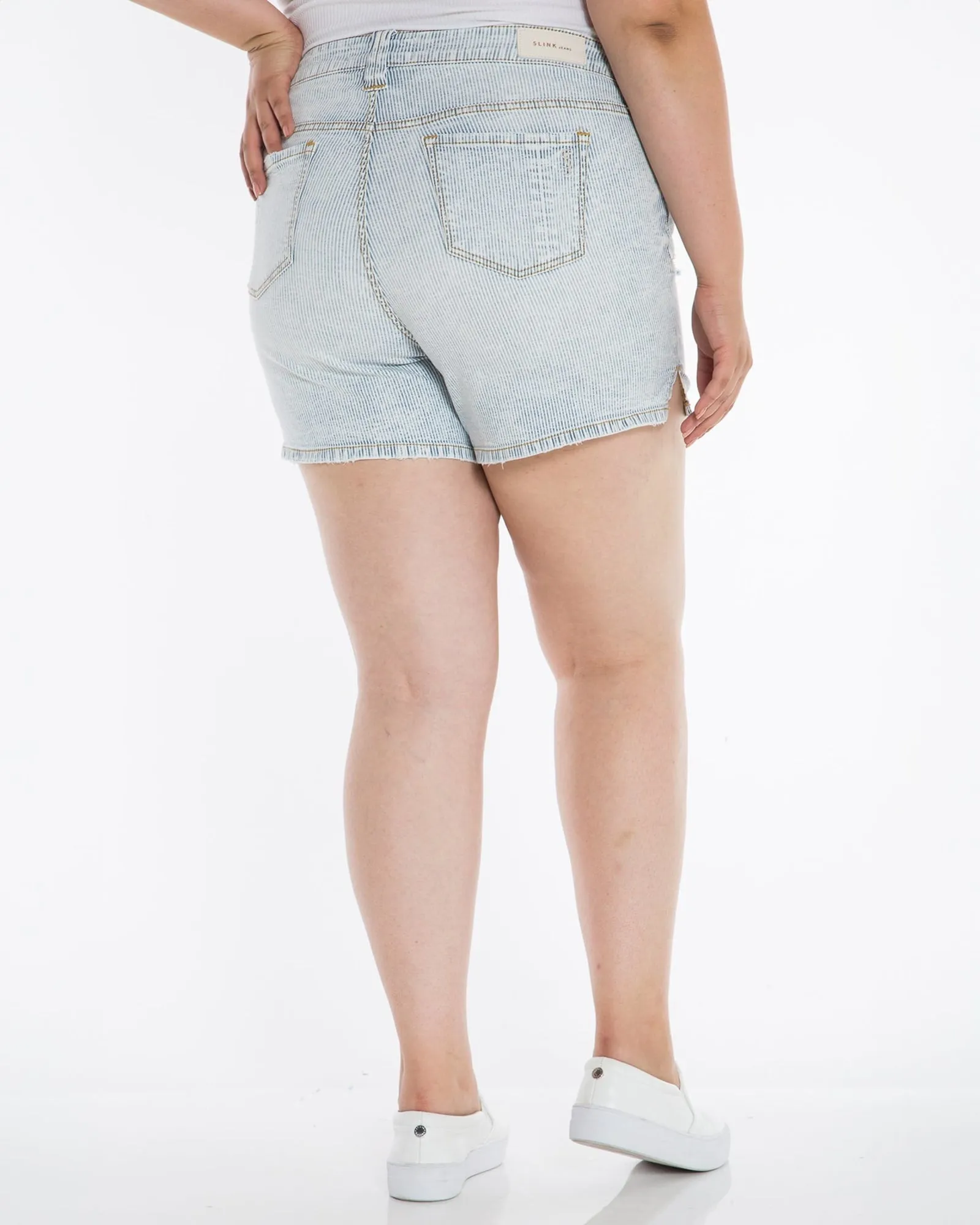 Side Vent Shorts - Denim Stripes | DENIM STRIPES