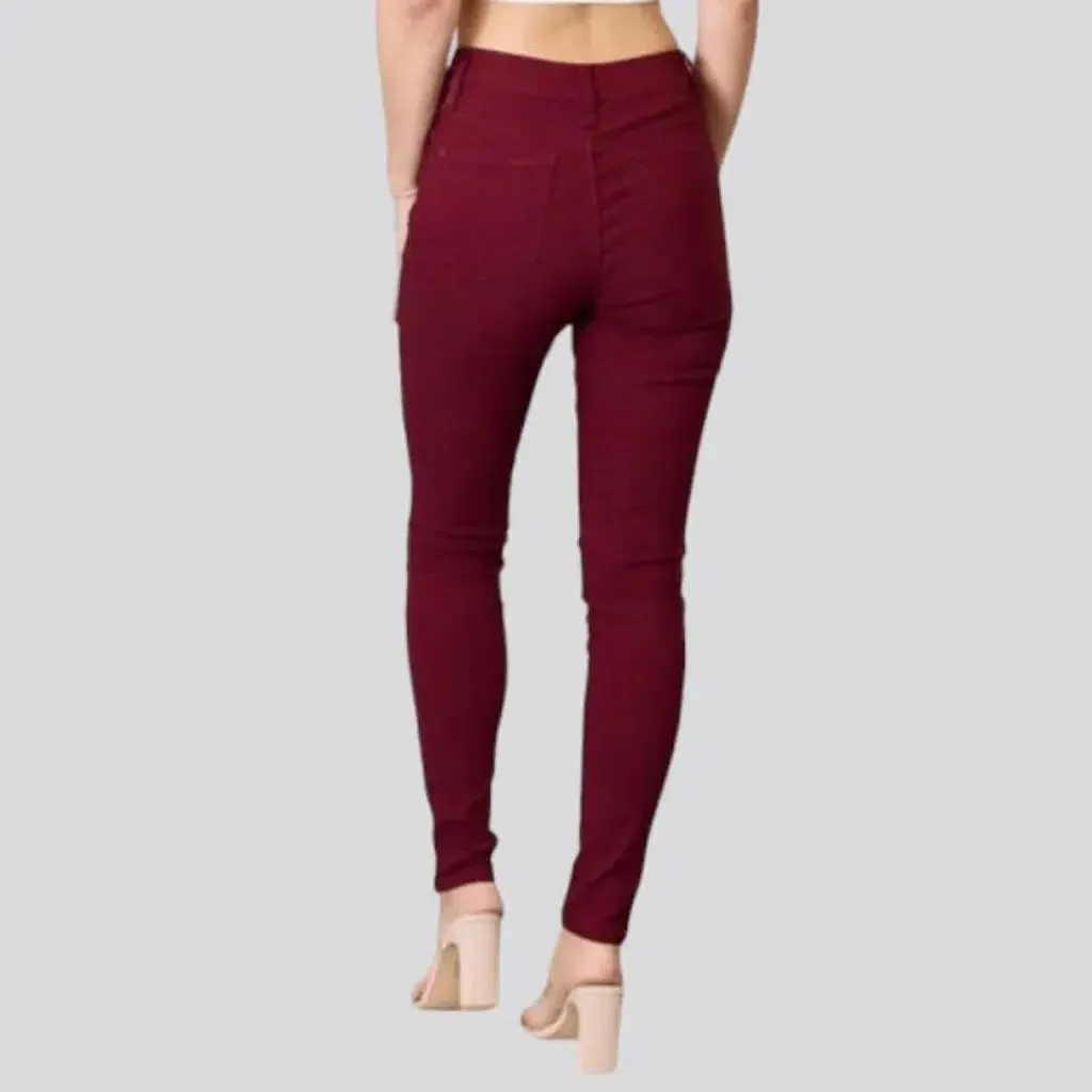 Skinny bordo jeans
 for ladies