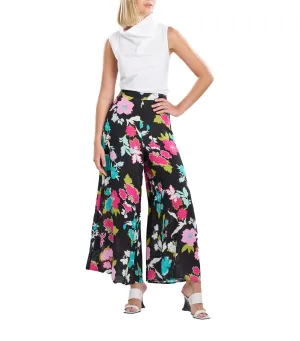 Tangier Printed Silk Georgette Pants Black Multi