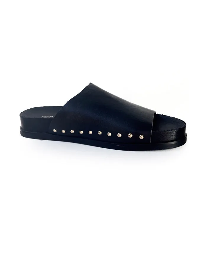 Tioni Slides Black Leather