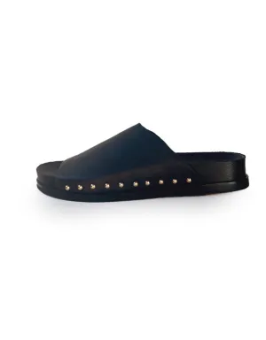 Tioni Slides Black Leather