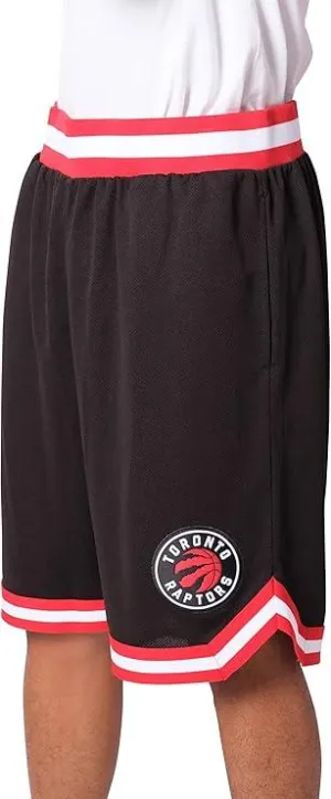 Ultra Game NBA Official Men’s Active Knit Basketball Training Shorts - Unisex, Toronto Raptors, Black|Toronto Raptors