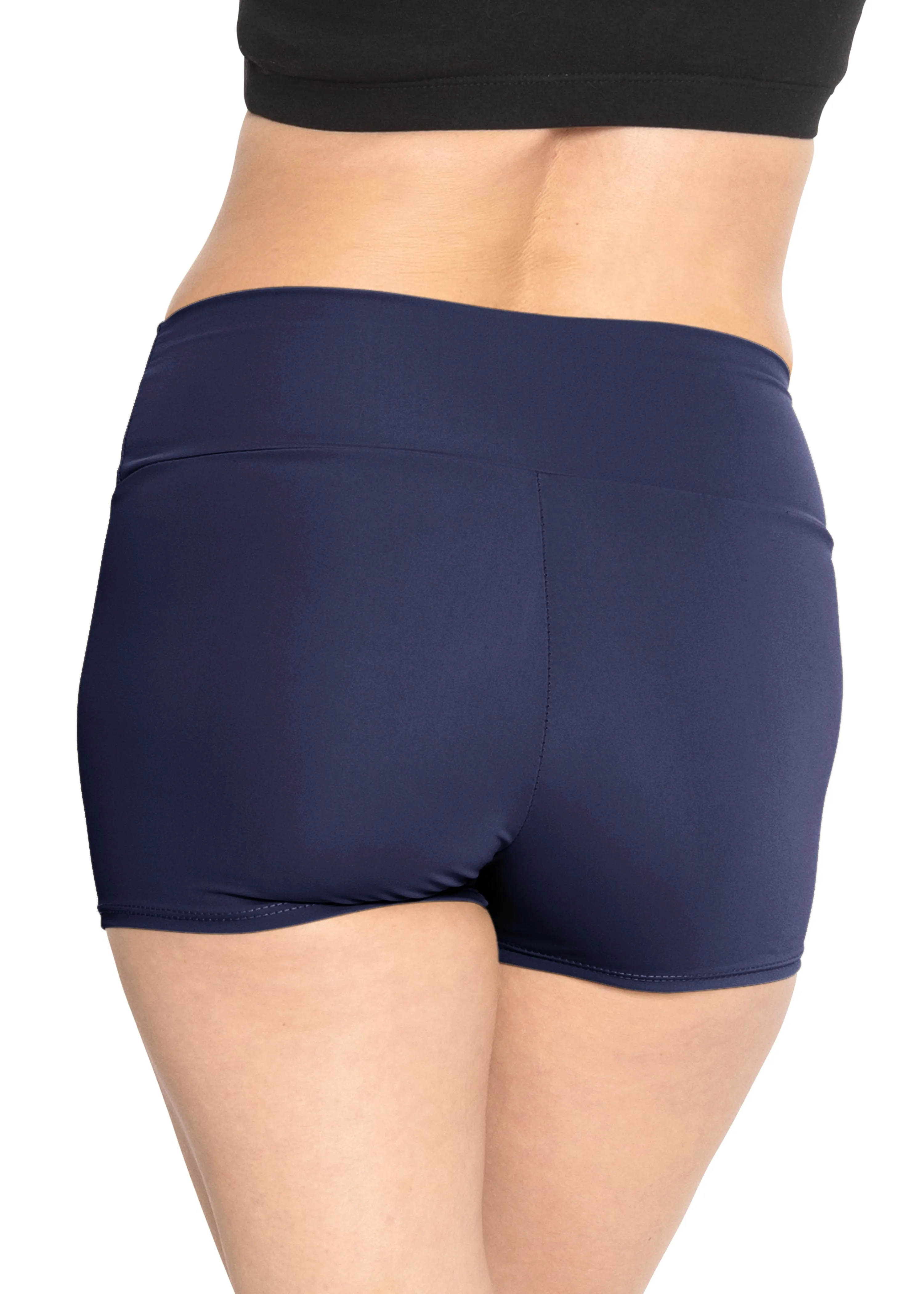 Women's Stretch Performance High Waist Athletic Booty Shorts